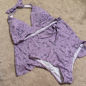 SHEIN Lavender Floral Bikini Set NWT IN BAG
